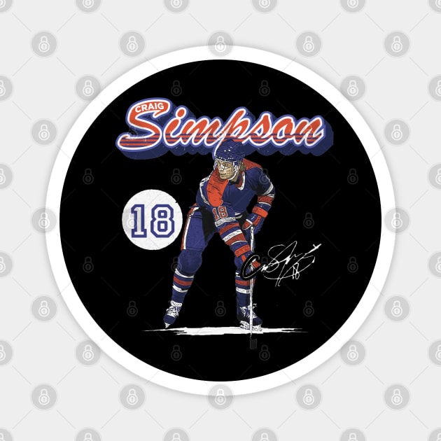 Craig Simpson Edmonton Retro Script Magnet by lavonneroberson